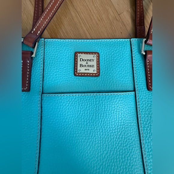 Dooney & Bourke Vintage Pebble Leather in Tiffany Blue Handbag purse - Picture 12 of 15